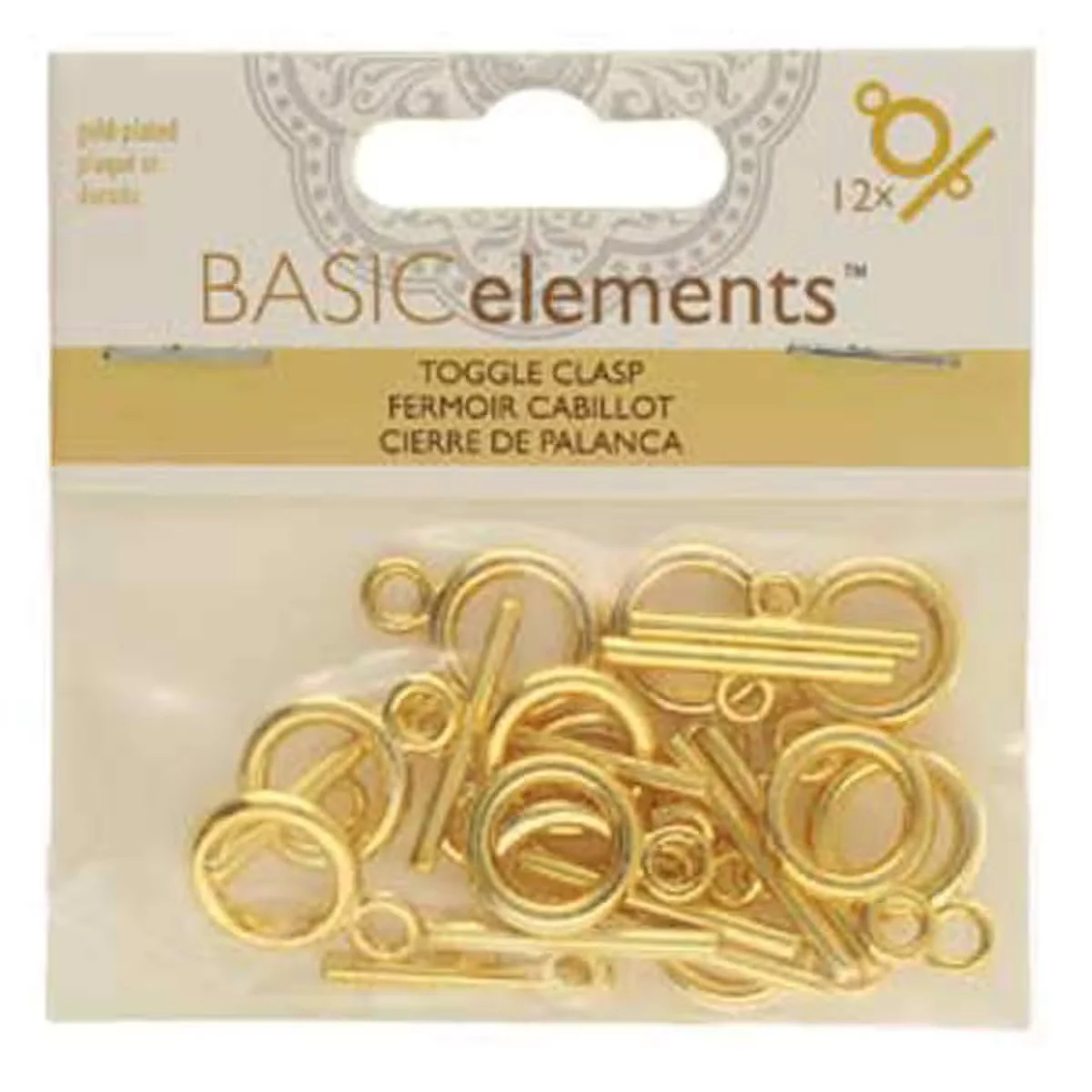 FI157-TG61GP: Toggle Clasp Gold Plt 14mm Hoop/22mm Bar - 12 Sets - Image 2