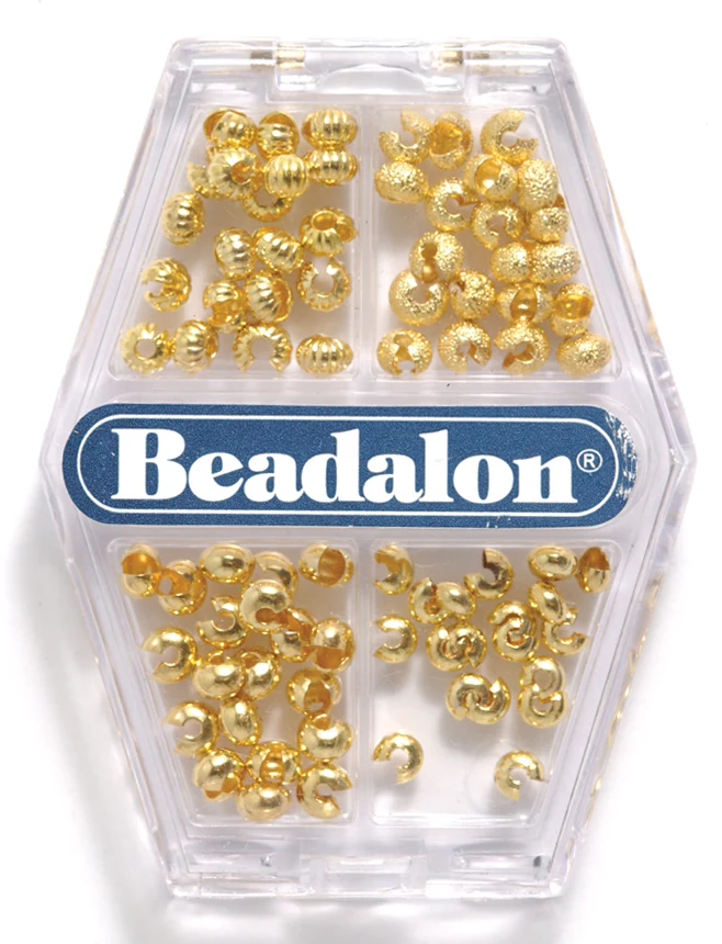 FI169-GMX: Crimp Cover Assorted Gold 80 Pieces Per Pack 1 Package
