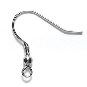 FI46-SN: Earwire French Ball & coil Stainless Steel - 6PR