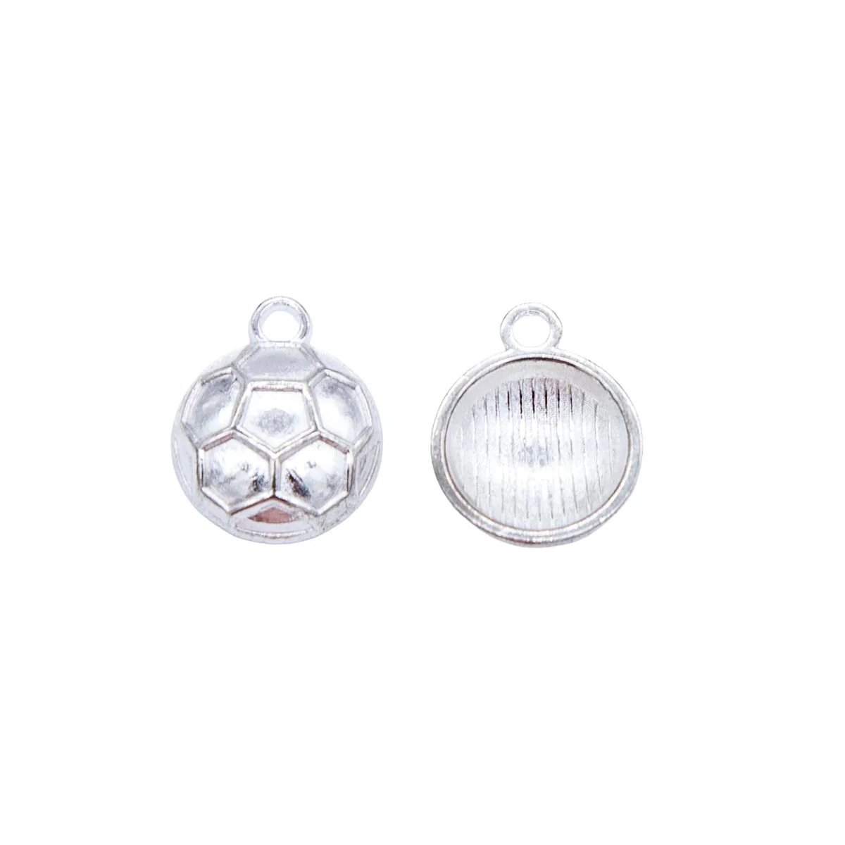 ME5006-S: Football/Soccer Pendant Silver 15x12 mm 5pc