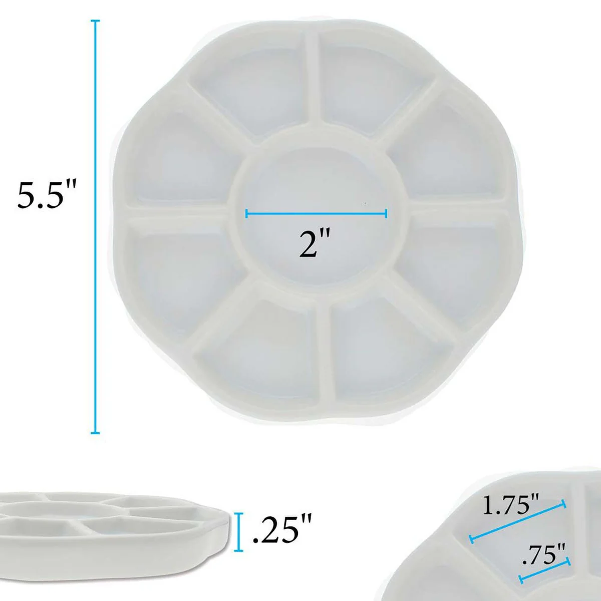 MS59: Ceramic Bead Tray 8 Section 5.5inch 1EA - Image 2