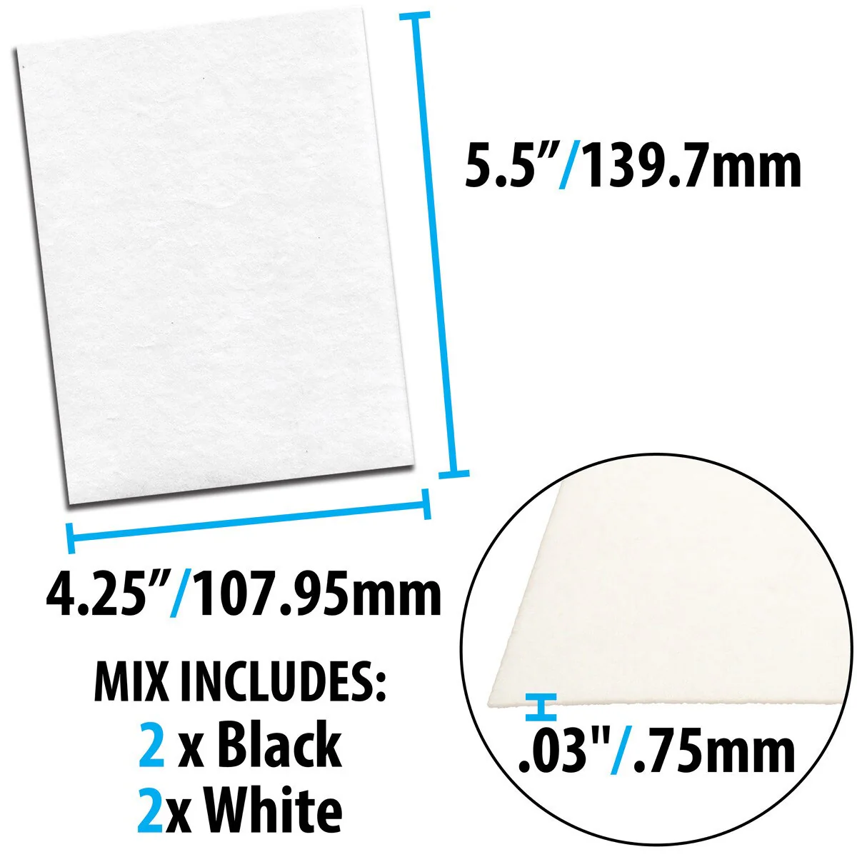 MS620-BWX4: Beading Foundation Black/White Mix 4.25x5.5 4PC - Image 2