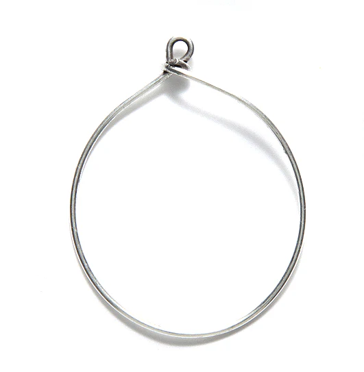 ND1101-AS: Nunn Wire Frame Large Hoop 31x38 Milli Meter ANT SIL-1EA