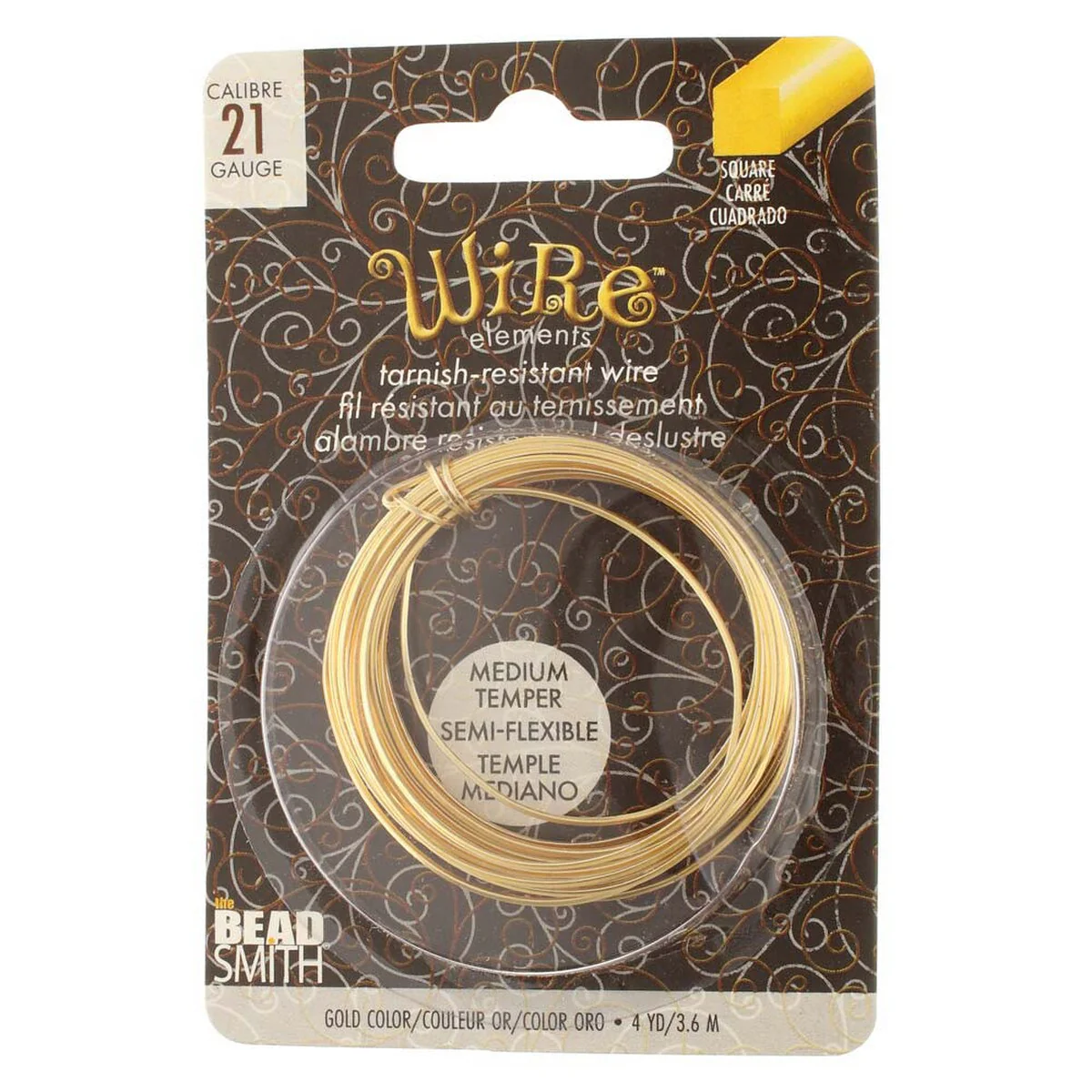 NTW21SQ-GL: TARN RESIST MEDIUM TMPR 21G SQUARE GOLD Color 4YD - Image 2