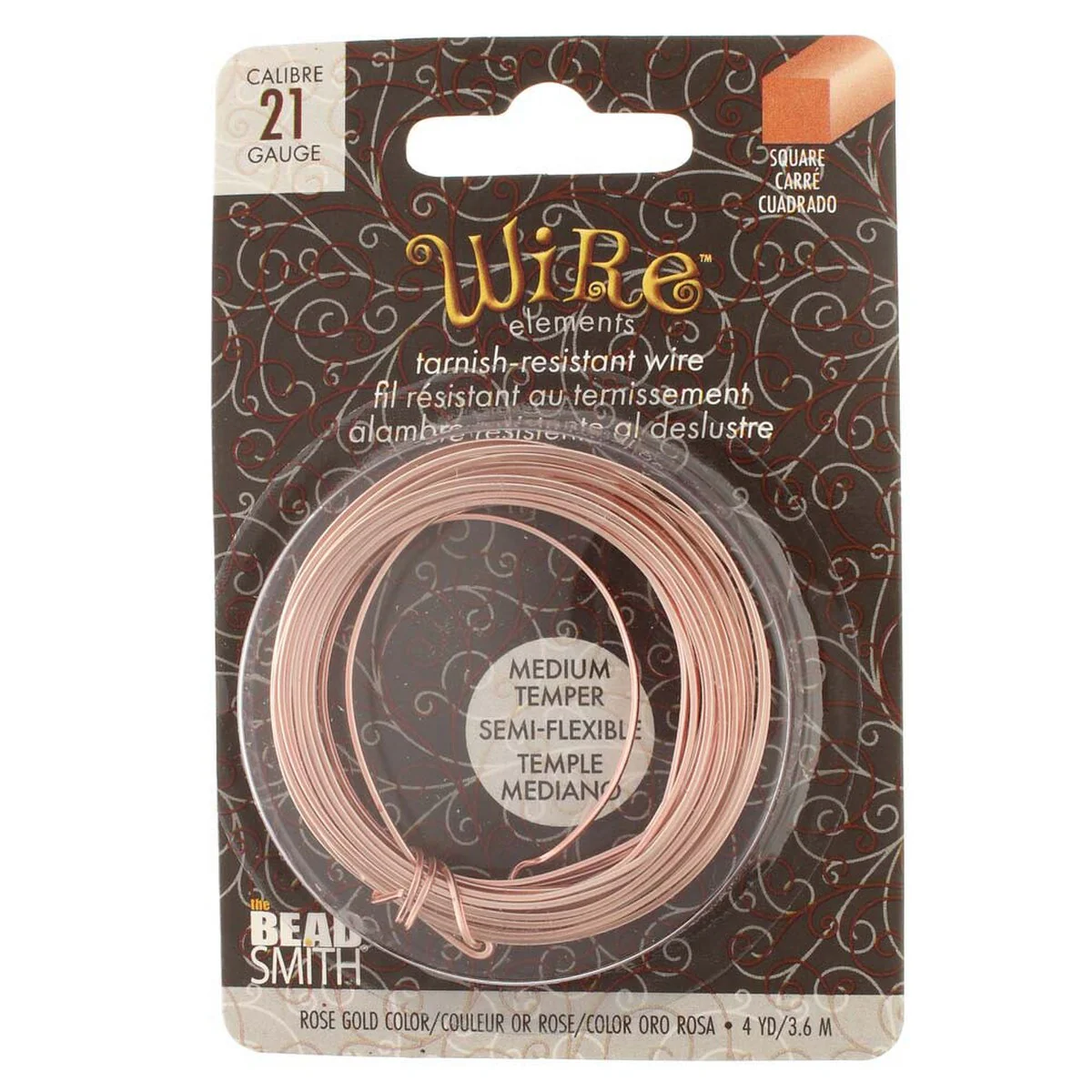 NTW21SQ-RG: TARN RESIST MEDIUM TMPR 21G SQUARE ROSE GOLD 4YD - Image 2