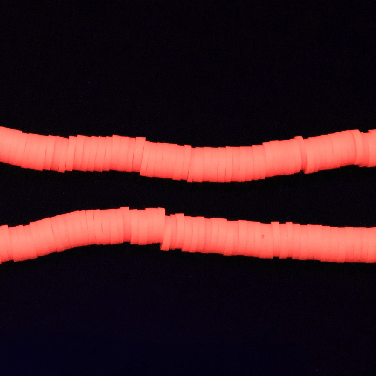 PC933-6: Polymer Clay Heishi Bright Orange 6mm - Image 2