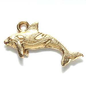 PW6421-AG: Charm Orca/ Killer Whale 12x25mm Ant Gold - 1PC