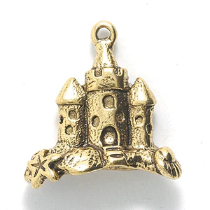 PW9226-AG: Charm Sand Castle Ant Gold 20x20mm - 1PC