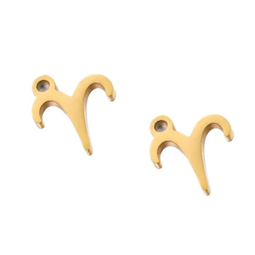 SNC10-SNG1: Stainless Steel Zodiac Charm - Aries - Gold - 9.5mm - 2PPK