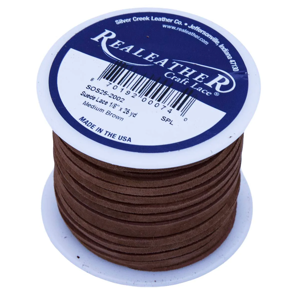SOS25-2002: Suede Lace Card Medium Brown 3mm 25yds - Image 2