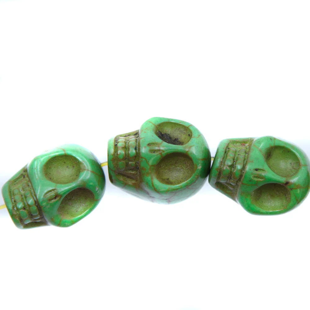 ST50-G: Skulls Magnesite Green 13x18mm - Image 2