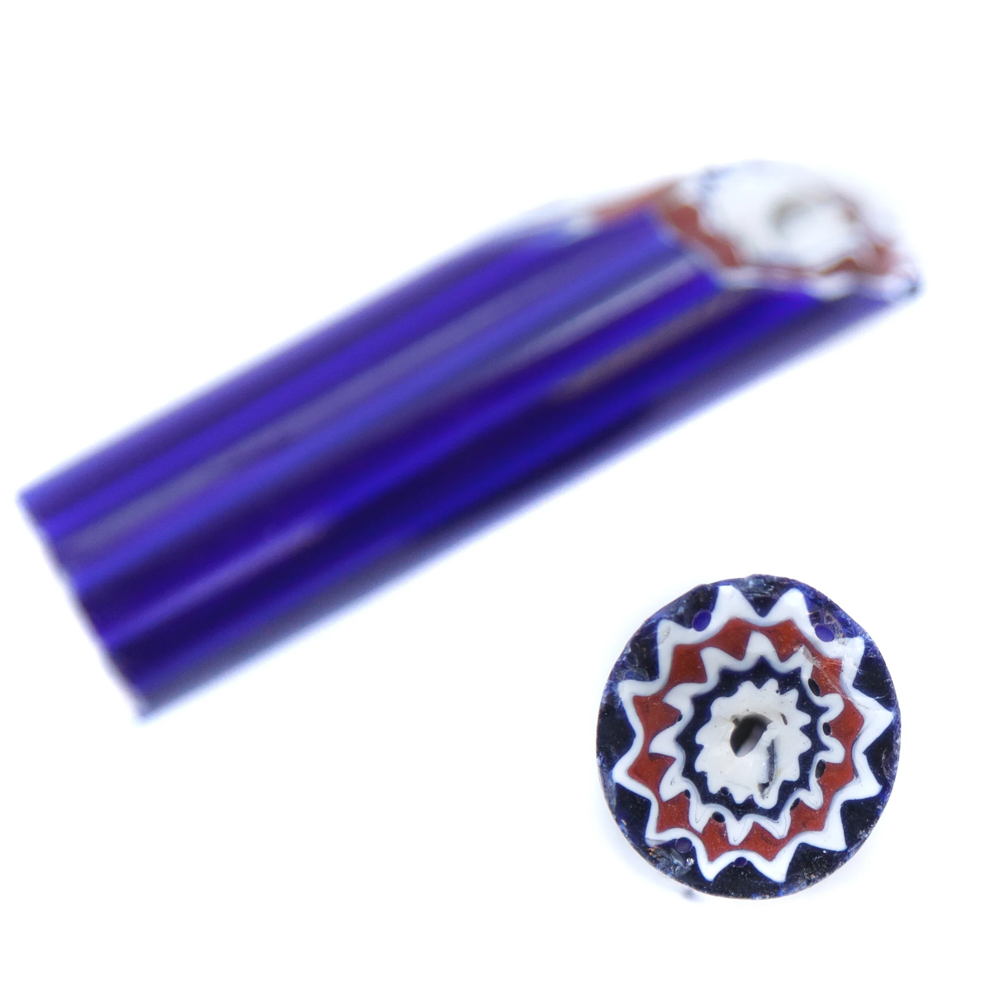 SV520-3: Antique Venetian 5–6 Layer Chevron Cane Segment - 1.5-2 Inch Usable Length - Image 2